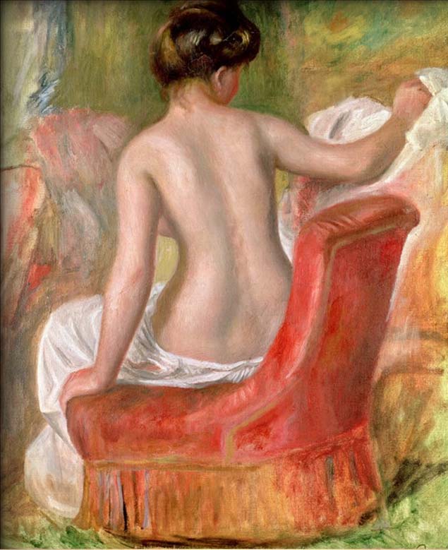 Nude in an Armchair, 1900 by Pierre Auguste Renoir - Click Image to Close
